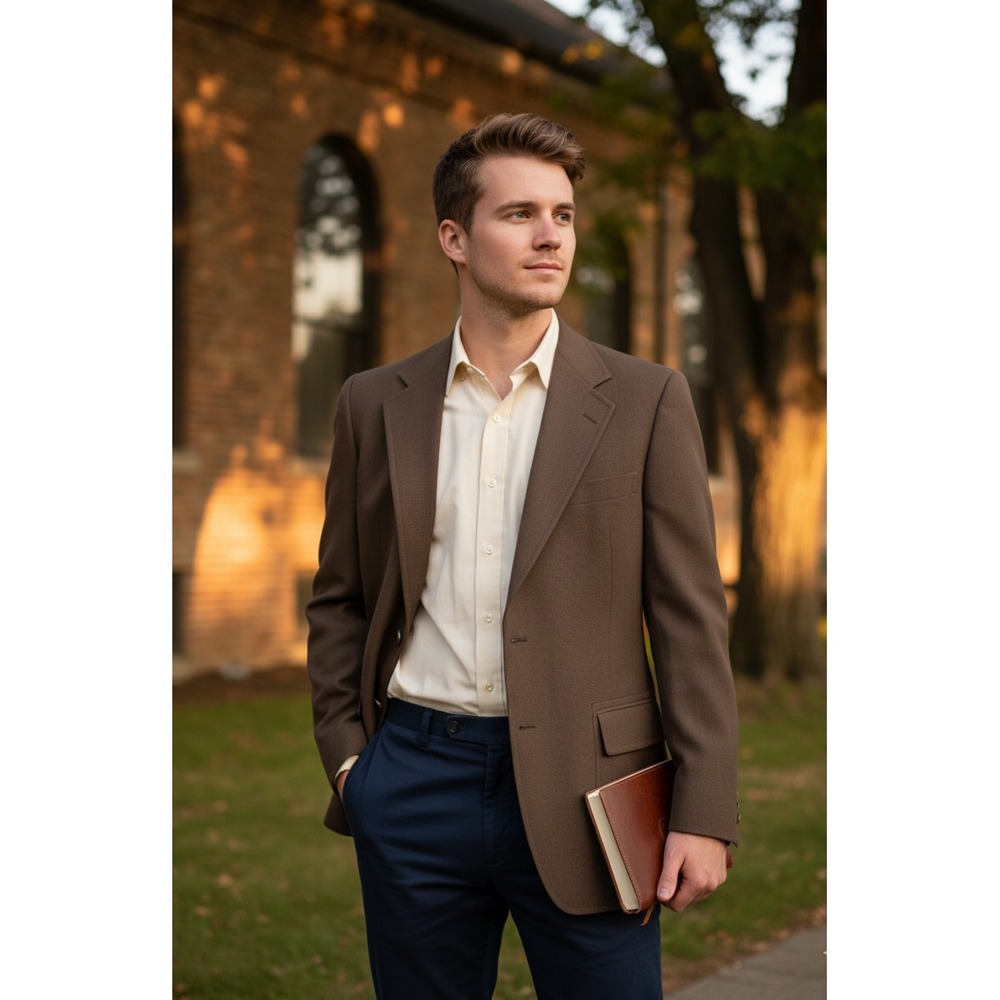 Hart Schaffner Marx Strauss Jack Nicklaus Blazer Jacket Mens Brown Single‎ Vent